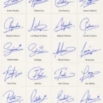 Collage para encontrar un estilo de firma personal con nombres latinos.