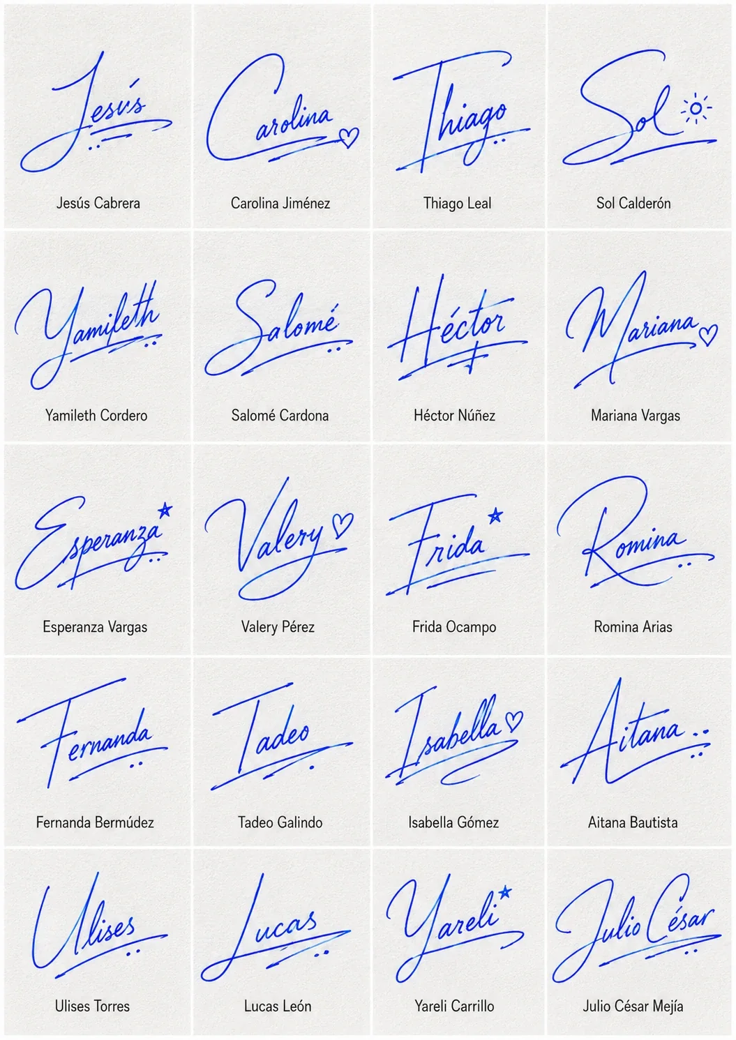Cómo hacer una firma bonita con tu nombre Collage con 20 ideas de firmas bonitas hechas con nombres latinos para aprender cómo crear una firma personal.