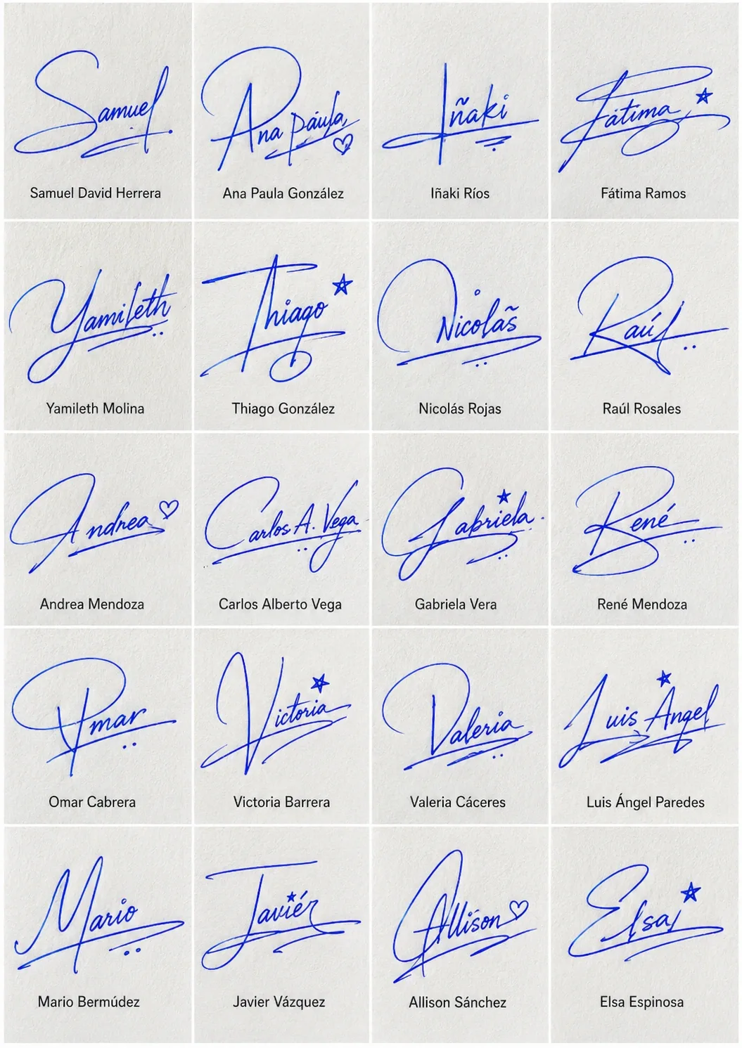 Firmas bonitas para mi nombre Collage de firmas bonitas para mi nombre con 20 ideas manuscritas para nombres latinos.