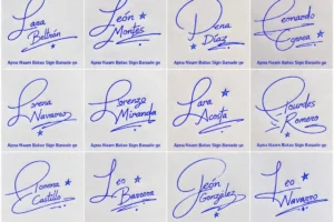 Collage de firmas con la letra L para nombres latinos con diseños bonitos manuscritos.