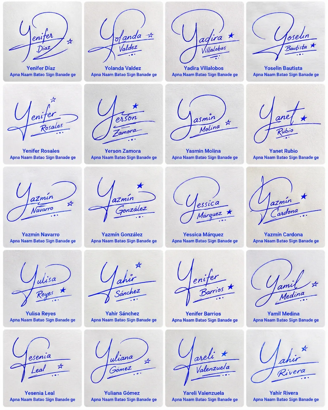 Firmas con la letra Y bonitas Collage de firmas con la letra Y para nombres latinos con ideas bonitas manuscritas.