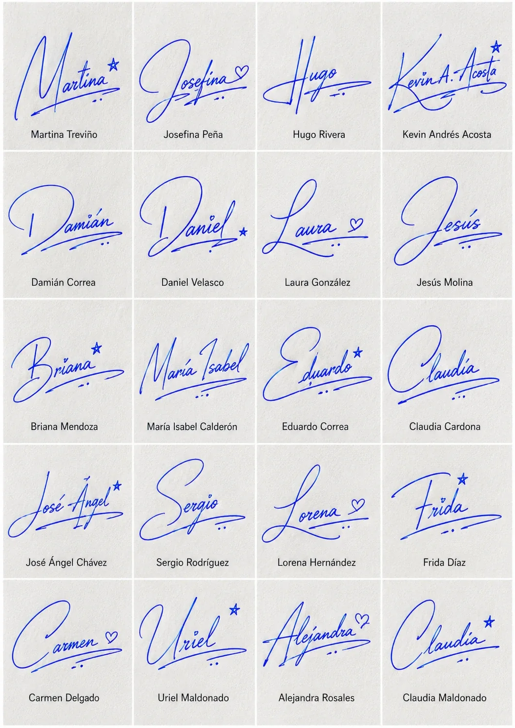 Firmas elegantes para nombres Collage de firmas elegantes para nombres con diseños manuscritos bonitos y fáciles.