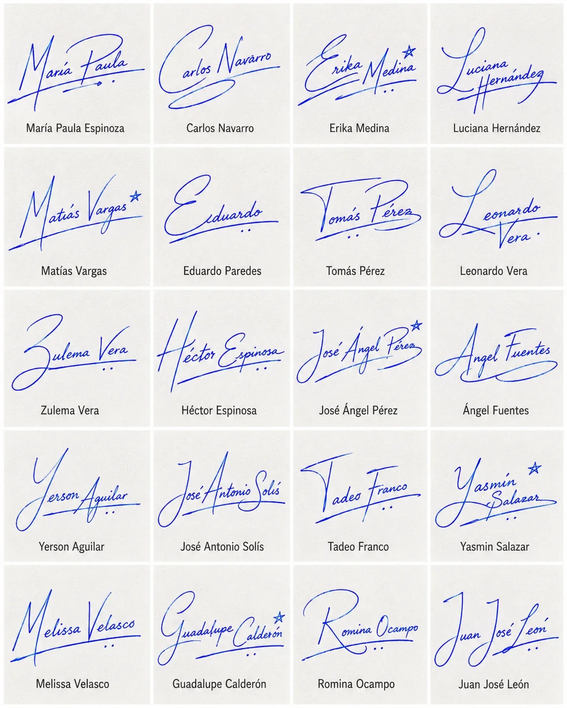 Firmas Legibles para Documentos Personales Collage de firmas legibles para documentos personales con estilos manuscritos claros y fáciles de repetir.