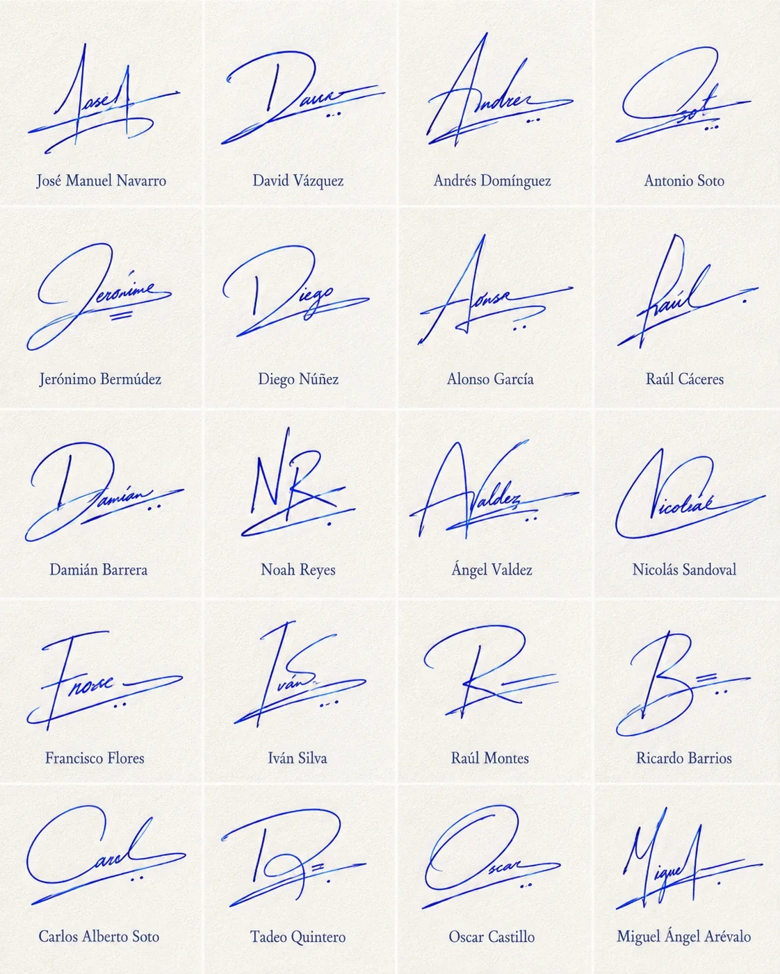 Firmas Masculinas Elegantes: Diseños Fuertes y Simples Collage de firmas masculinas elegantes con diseños fuertes, simples y manuscritos para nombres latinos.