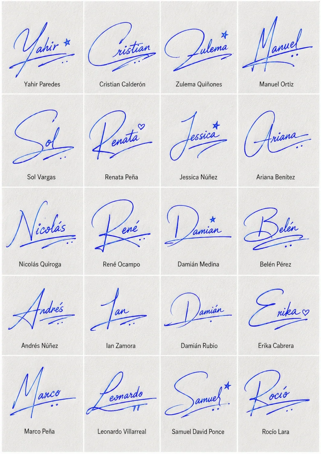 Firmas originales para nombres Collage de firmas originales para nombres con 20 estilos manuscritos creativos para inspiración visual.