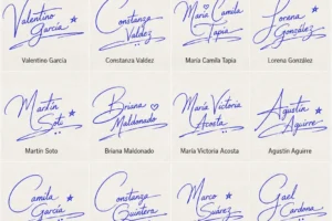 Collage de firmas para apellidos con ideas elegantes y rúbricas manuscritas.