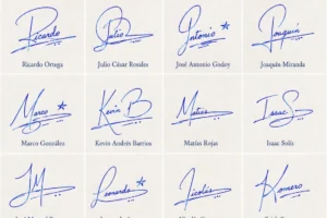 Collage de firmas para nombres de hombre con estilos bonitos, claros y manuscritos.