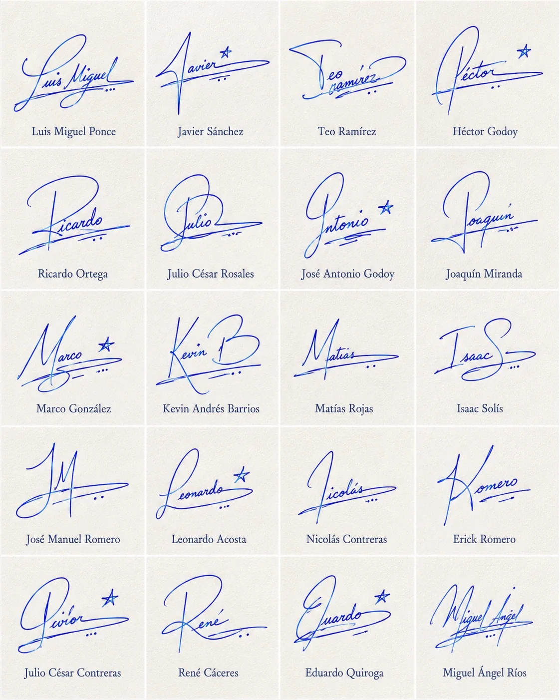 Firmas para Nombres de Hombre: Estilos Bonitos y Claros Collage de firmas para nombres de hombre con estilos bonitos, claros y manuscritos.