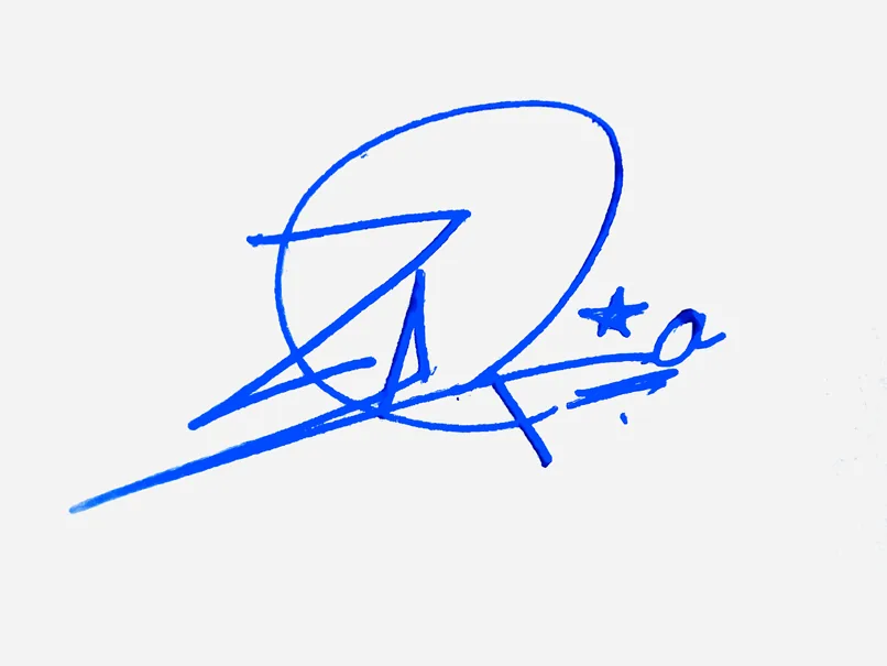 Zara creative signature ideas handwritten signature example in blue ink