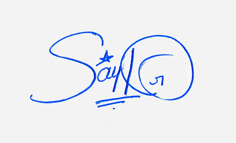 Saylor creative signature ideas handwritten signature example in blue ink