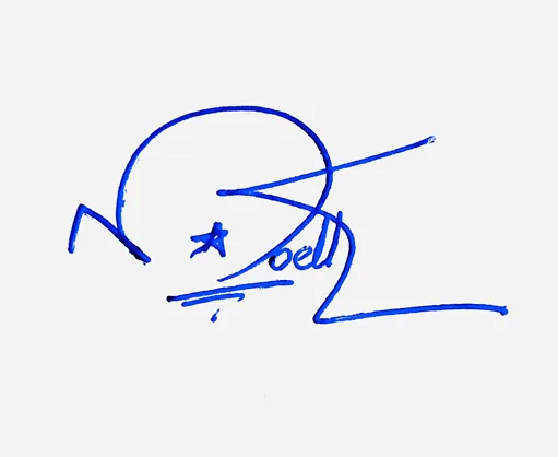 Noelle creative signature ideas handwritten signature example in blue ink