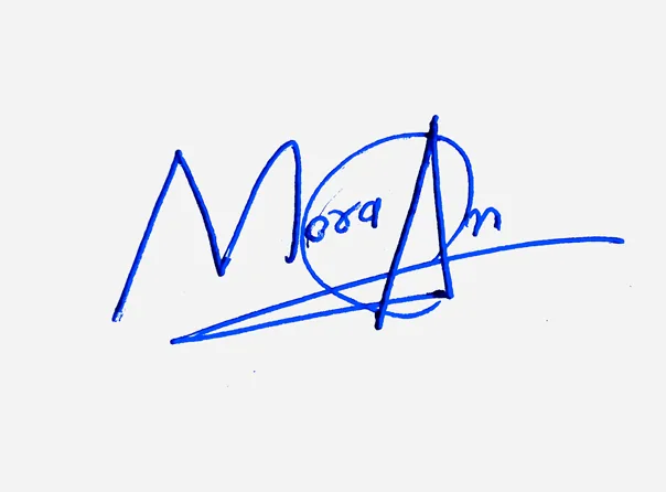 Morgan creative signature ideas handwritten signature example in blue ink
