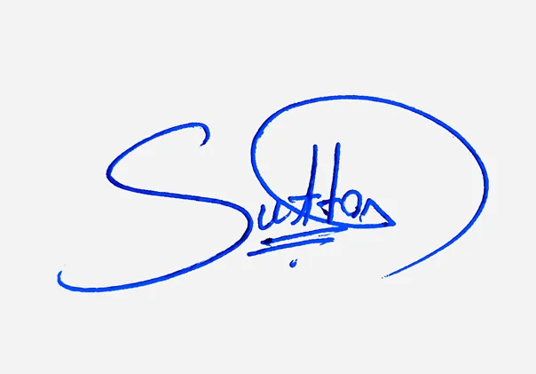 Sutton creative signature ideas handwritten signature example in blue ink
