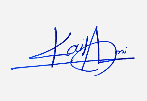 Kailani creative signature ideas handwritten signature example in blue ink