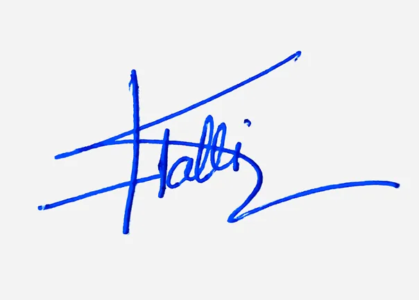 Hallie creative signature ideas handwritten signature example in blue ink