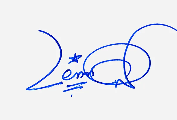 Lennon creative signature ideas handwritten signature example in blue ink