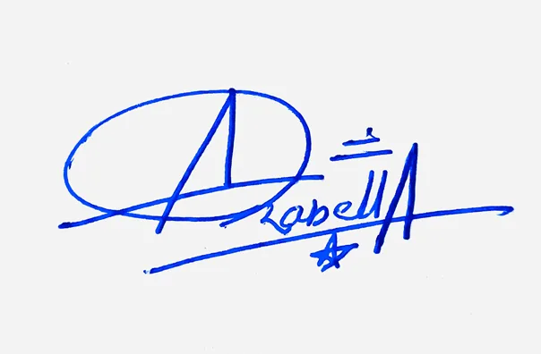 Arabella creative signature ideas handwritten signature example in blue ink