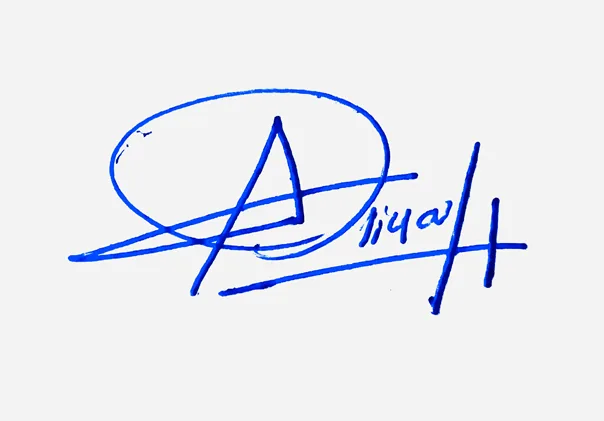 Aliyah creative signature ideas handwritten signature example in blue ink