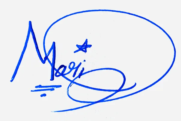 Mariana cursive name signature ideas handwritten signature example in blue ink
