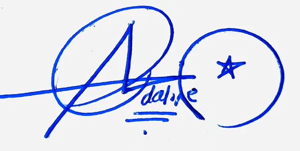 Adaline cursive name signature ideas handwritten signature example in blue ink