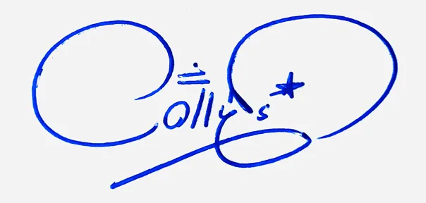 Collins cursive name signature ideas handwritten signature example in blue ink