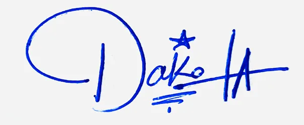 Dakota cursive name signature ideas handwritten signature example in blue ink