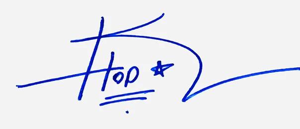 Hope cursive name signature ideas handwritten signature example in blue ink