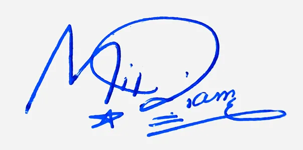 Miriam cursive name signature ideas handwritten signature example in blue ink