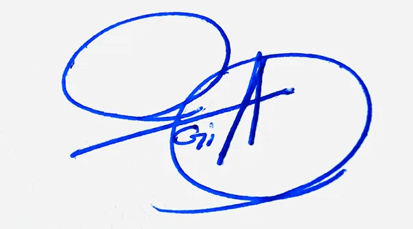 Gia cursive name signature ideas handwritten signature example in blue ink