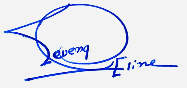 Evangeline cursive name signature ideas handwritten signature example in blue ink