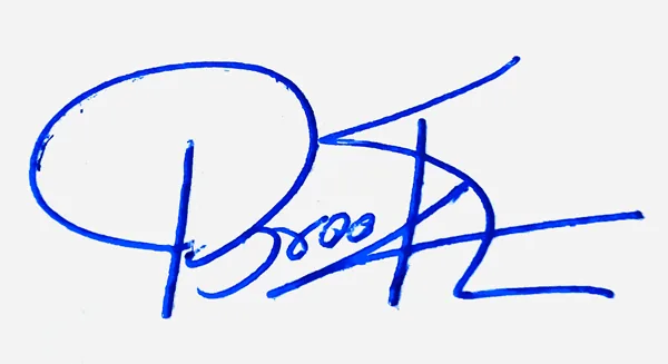 Brooke cursive name signature ideas handwritten signature example in blue ink