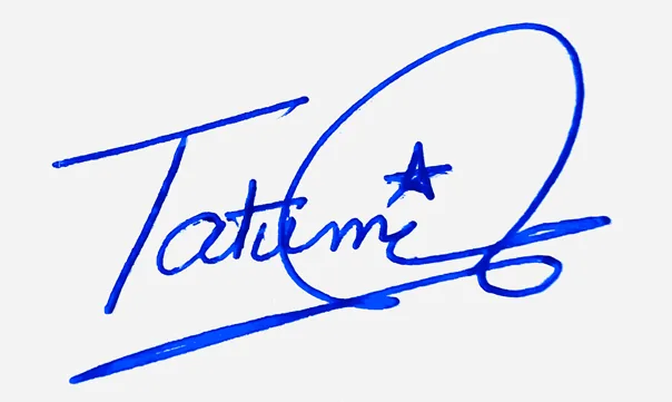 Tatum cursive name signature ideas handwritten signature example in blue ink