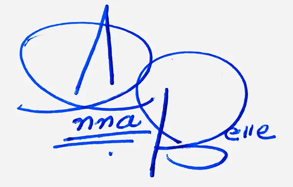 Annabelle handwritten signature example in blue ink on white background