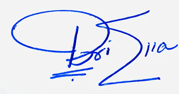 Briella handwritten signature example in blue ink on white background