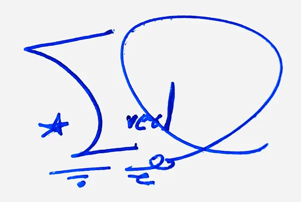 Everlee handwritten signature example in blue ink on white background