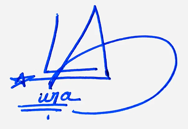 Laura handwritten signature example in blue ink on white background