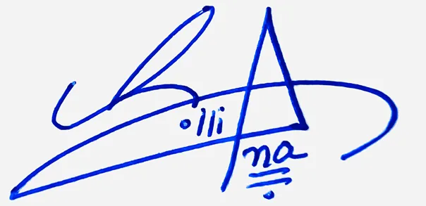Lilliana handwritten signature example in blue ink on white background