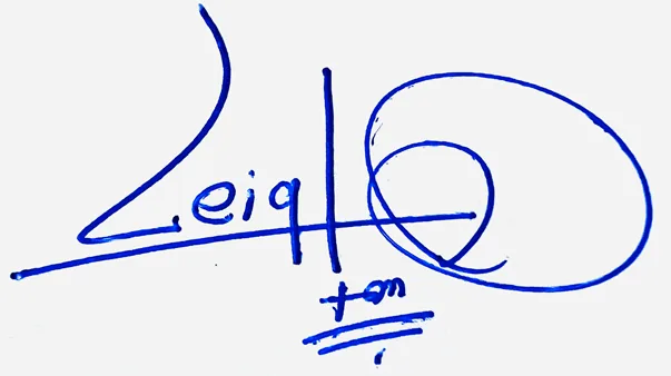 Leighton handwritten signature example in blue ink on white background