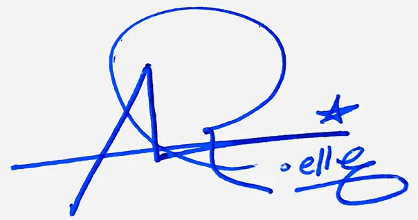 Arielle handwritten signature example in blue ink on white background