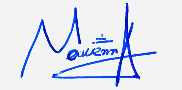 Makenna handwritten signature example in blue ink on white background