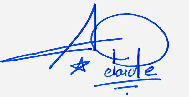 Adelaide handwritten signature example in blue ink on white background