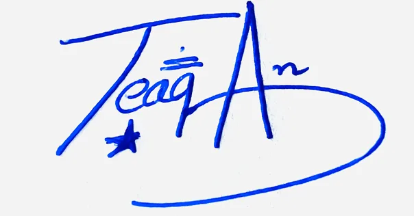 Teagan handwritten signature example in blue ink on white background