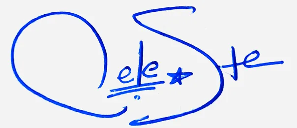 Celeste handwritten signature example in blue ink on white background