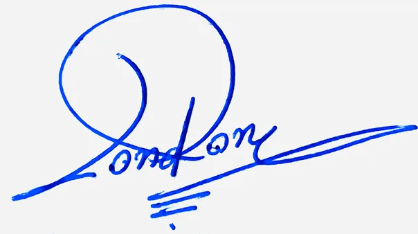 London handwritten signature example in blue ink on white background
