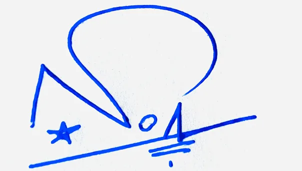 Noa handwritten signature example in blue ink on white background