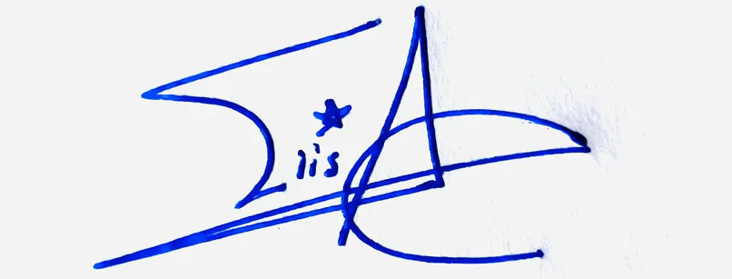 Elisa handwritten signature example in blue ink on white background
