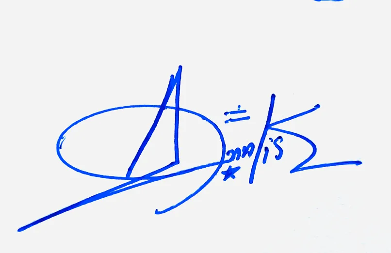 Annalise handwritten signature example in blue ink on white background