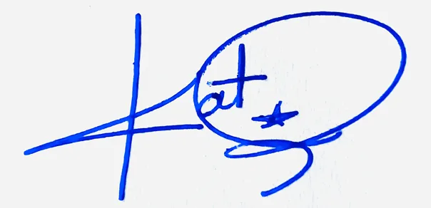 Kate Name Handwritten Online handwritten signature example in blue ink on white background