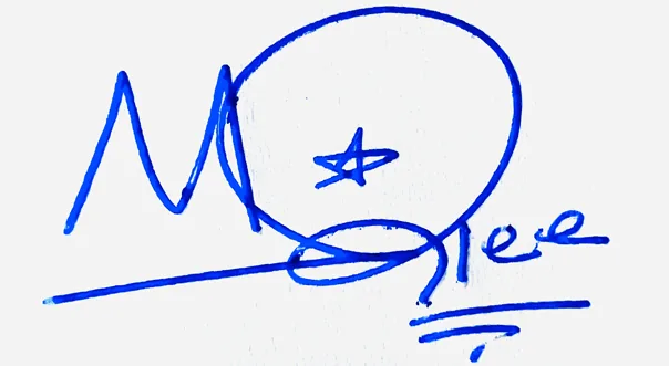 Marlee Name Handwritten Online handwritten signature example in blue ink on white background