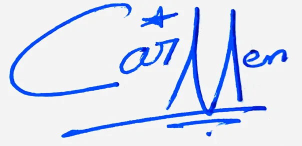 Carmen Name Handwritten Online handwritten signature example in blue ink on white background